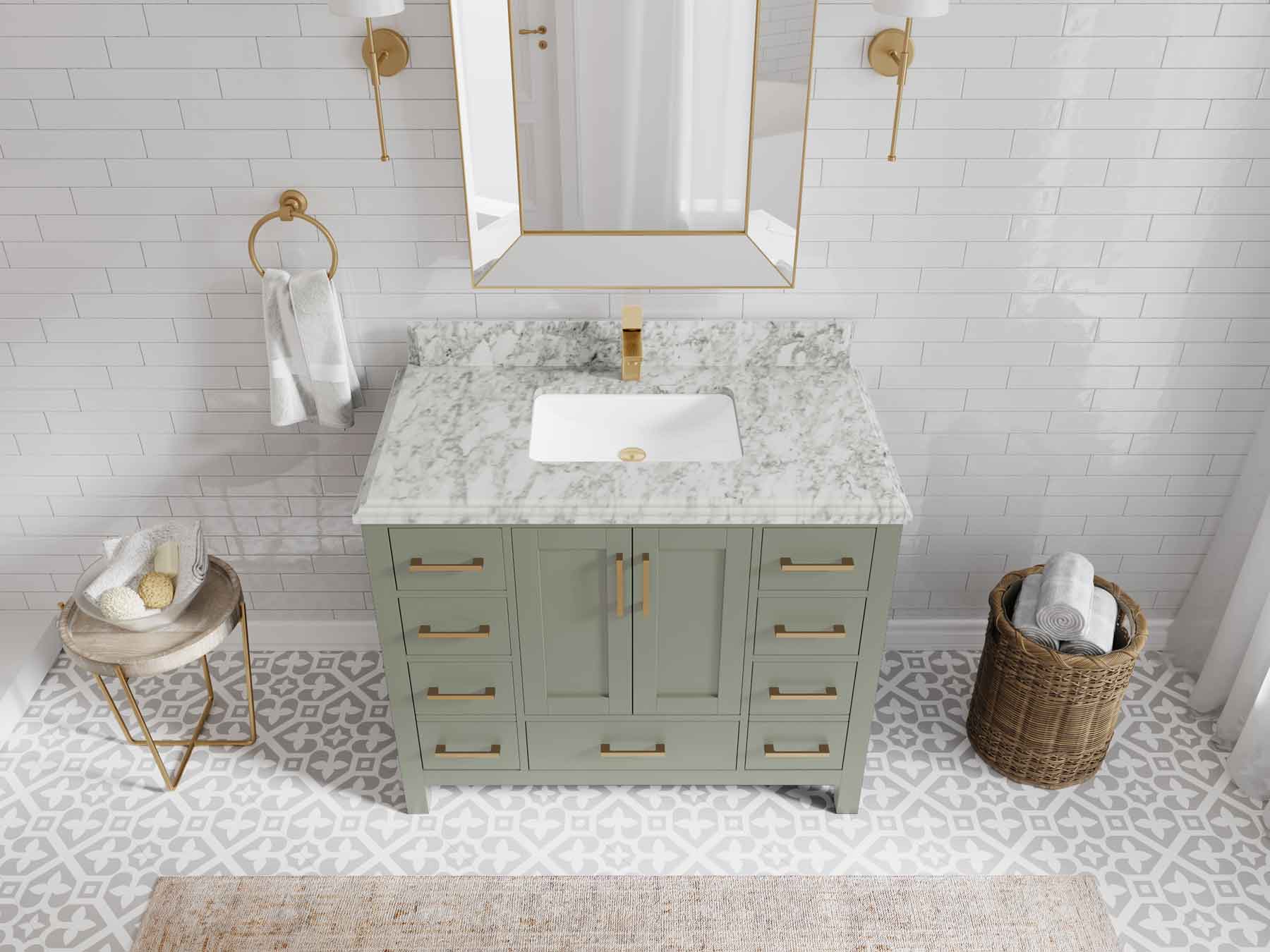 Malibu 42 in. W x 22 in. D Single Sink Bathroom Vanity - Willow Bath and Vanity