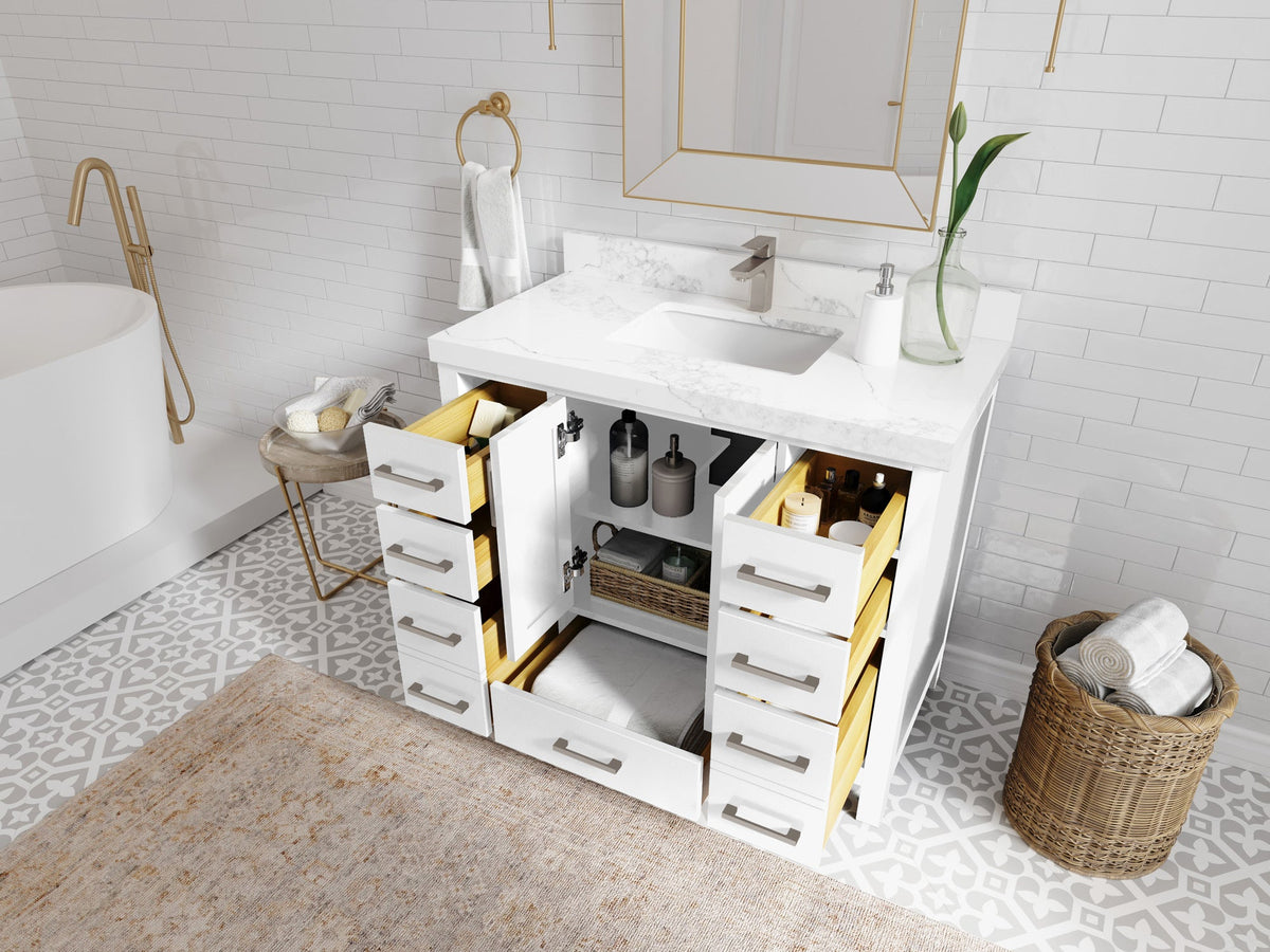 Malibu 42 in. W x 22 in. D Single Sink Bathroom Vanity - Willow Bath and Vanity