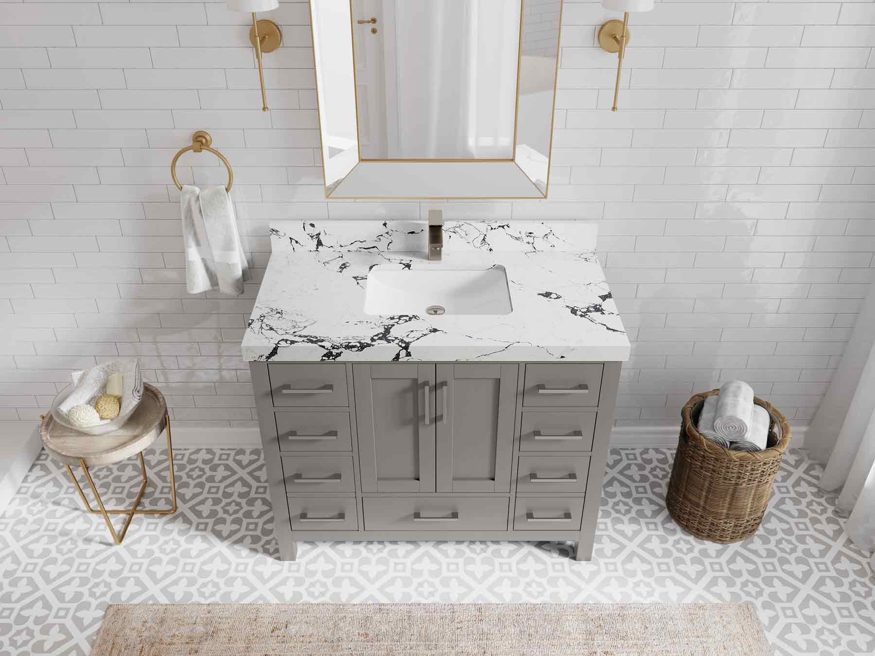 Malibu 42 in. W x 22 in. D Single Sink Bathroom Vanity - Willow Bath and Vanity