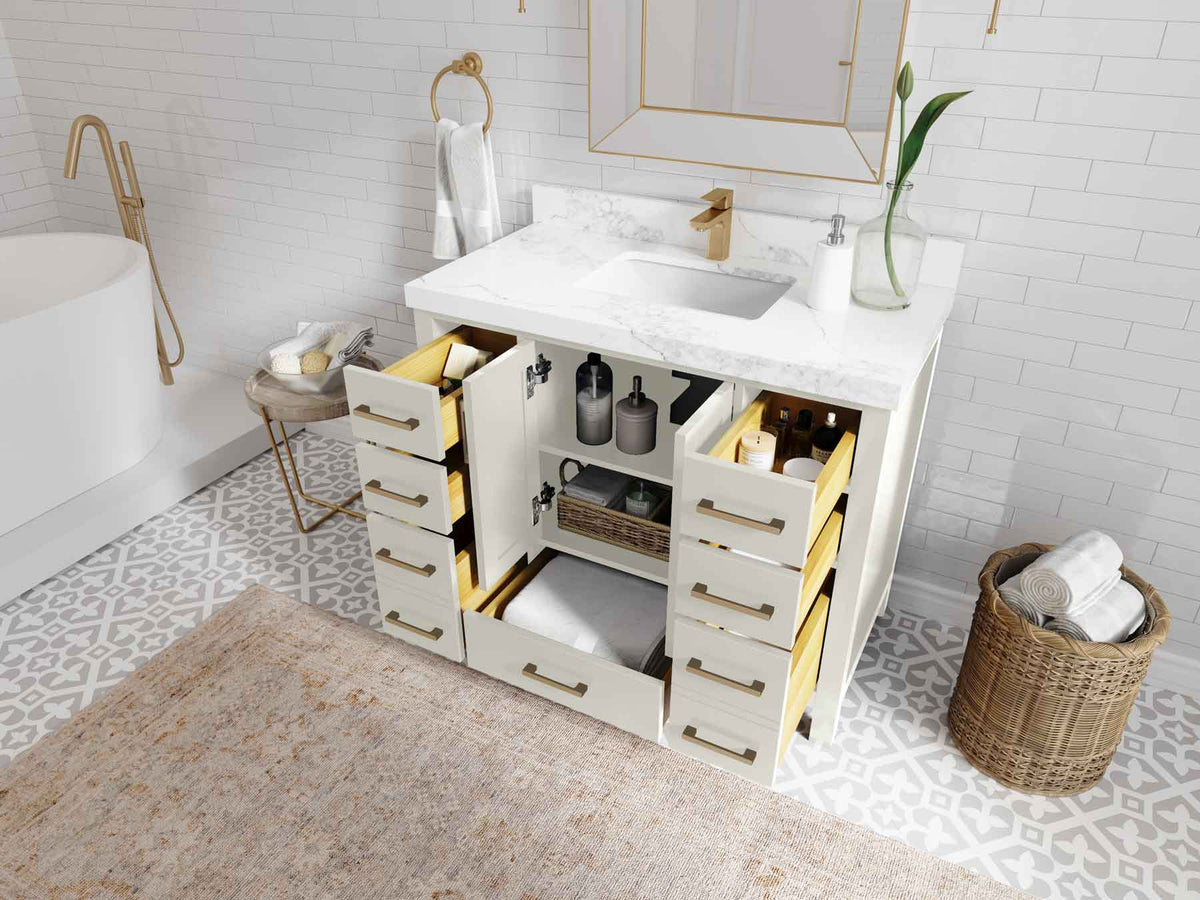 Malibu 42 in. W x 22 in. D Single Sink Bathroom Vanity - Willow Bath and Vanity