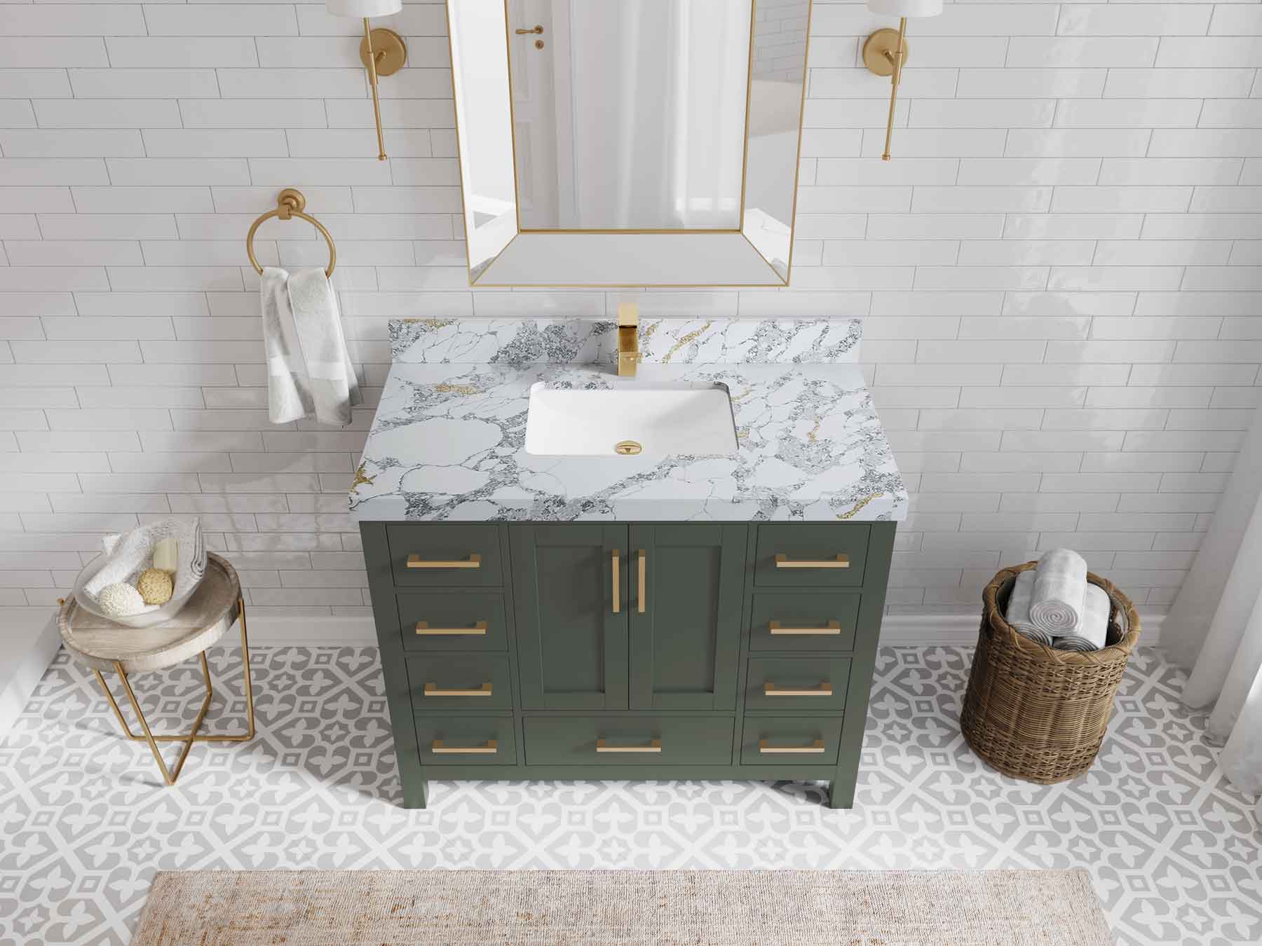 Malibu 42 in. W x 22 in. D Single Sink Bathroom Vanity - Willow Bath and Vanity
