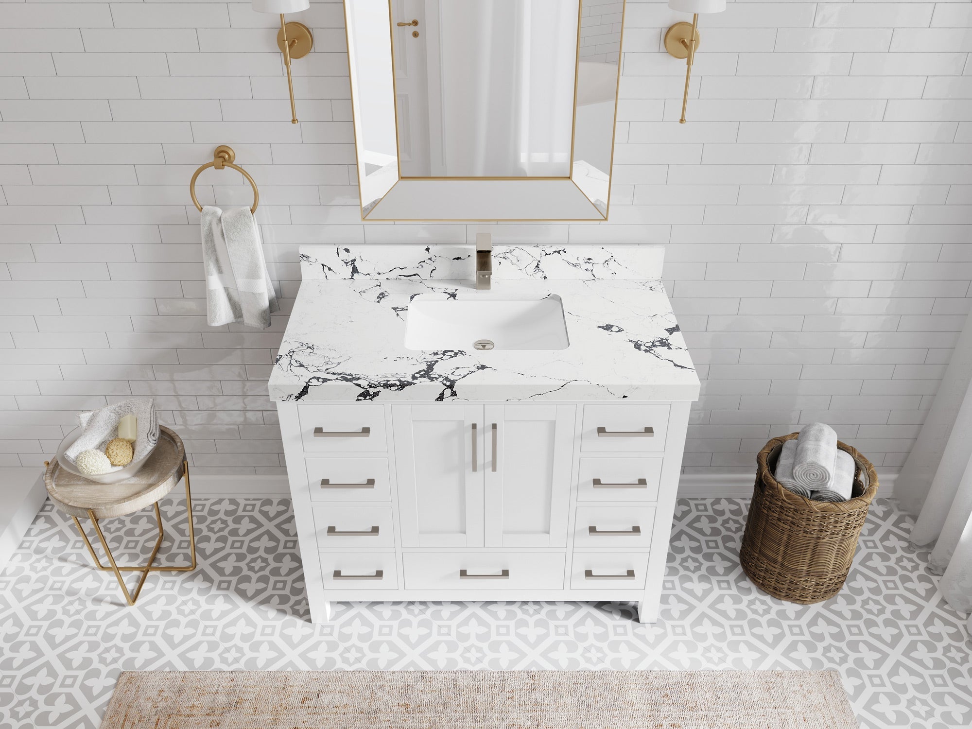 Malibu 42 in. W x 22 in. D Single Sink Bathroom Vanity - Willow Bath and Vanity