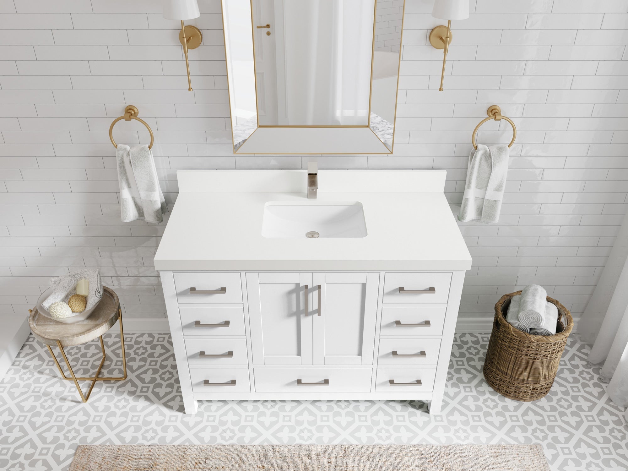 Malibu 48 in. W x 22 in. D Single Sink Bathroom Vanity - Willow Bath and Vanity