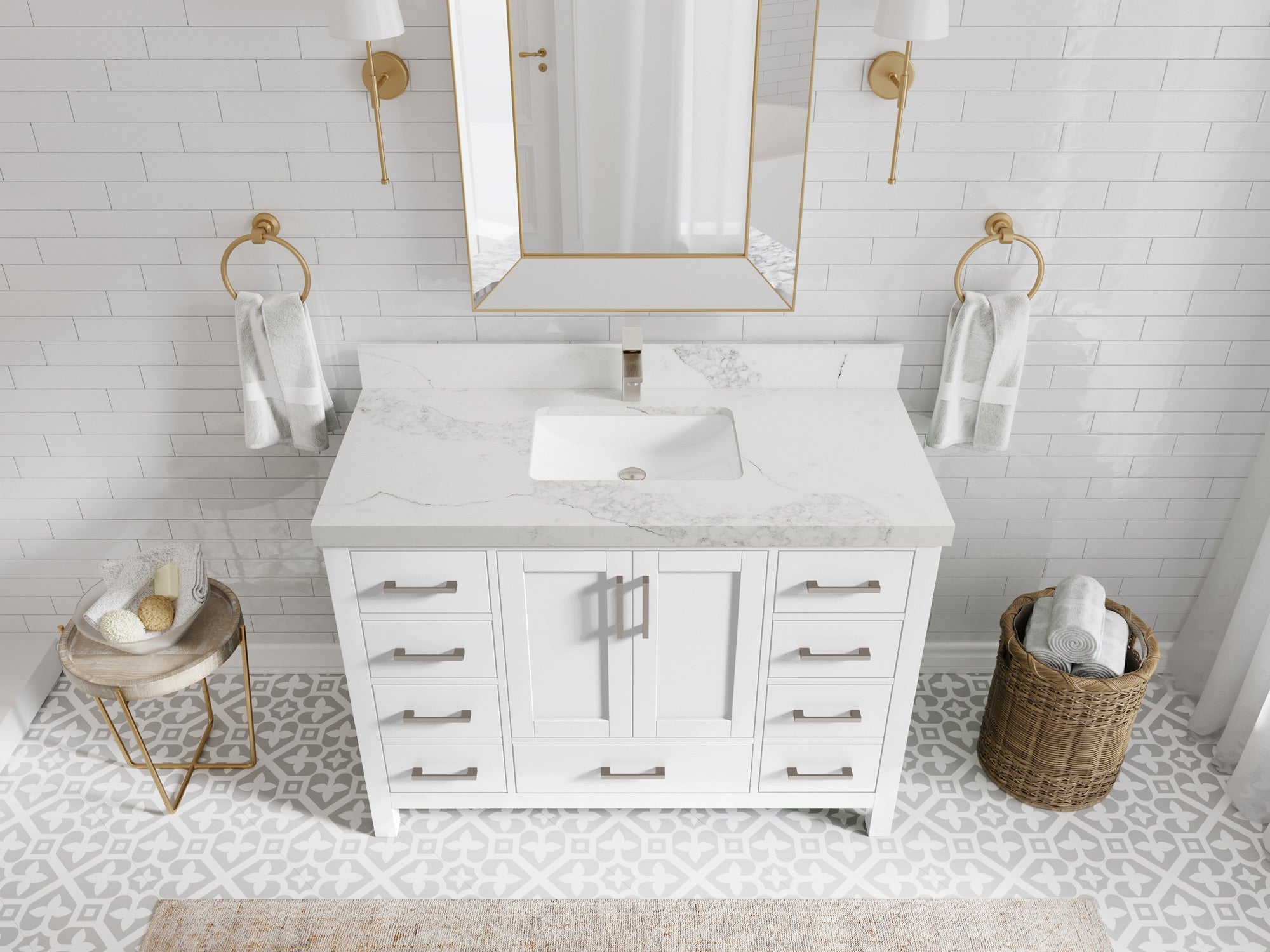 Malibu 48 in. W x 22 in. D Single Sink Bathroom Vanity - Willow Bath and Vanity