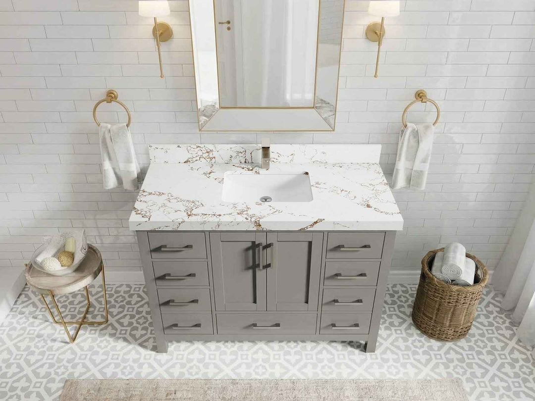 Malibu 48 in. W x 22 in. D Single Sink Bathroom Vanity | 
              
                Elephant Skin Gray
                
                  
             - MLB-CAB-GRY-47S - photo №42