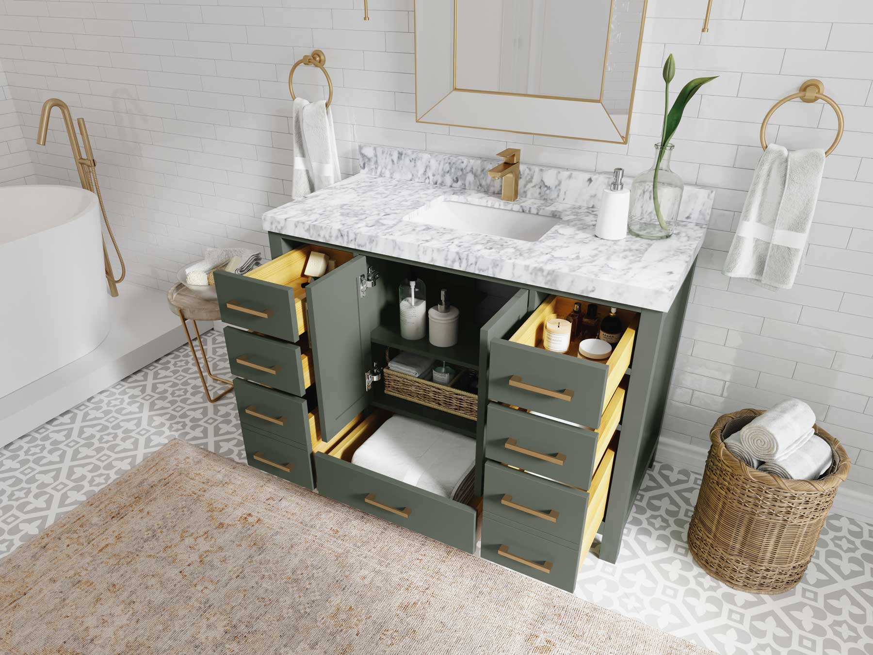 Malibu 48 in. W x 22 in. D Single Sink Bathroom Vanity - Willow Bath and Vanity