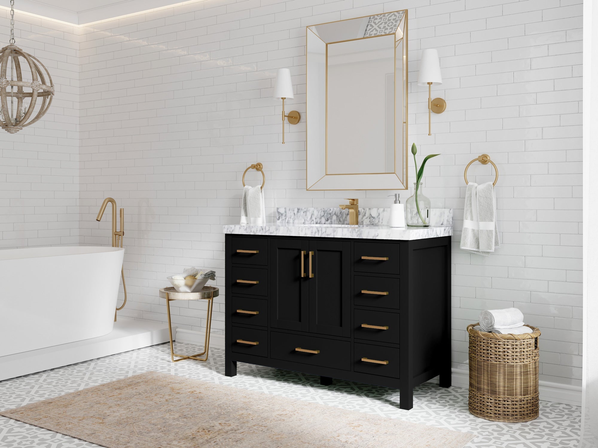Malibu 48 in. W x 22 in. D Single Sink Bathroom Vanity - Willow Bath and Vanity
