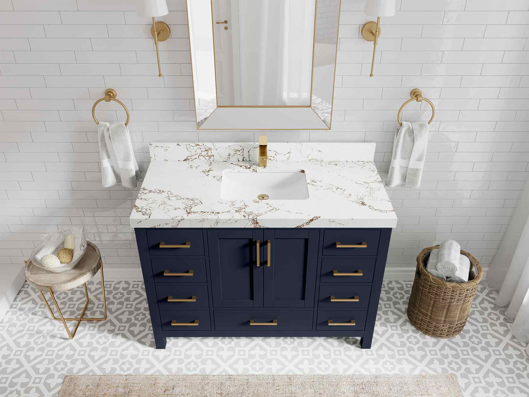 Malibu 48 in. W x 22 in. D Single Sink Bathroom Vanity - Willow Bath and Vanity