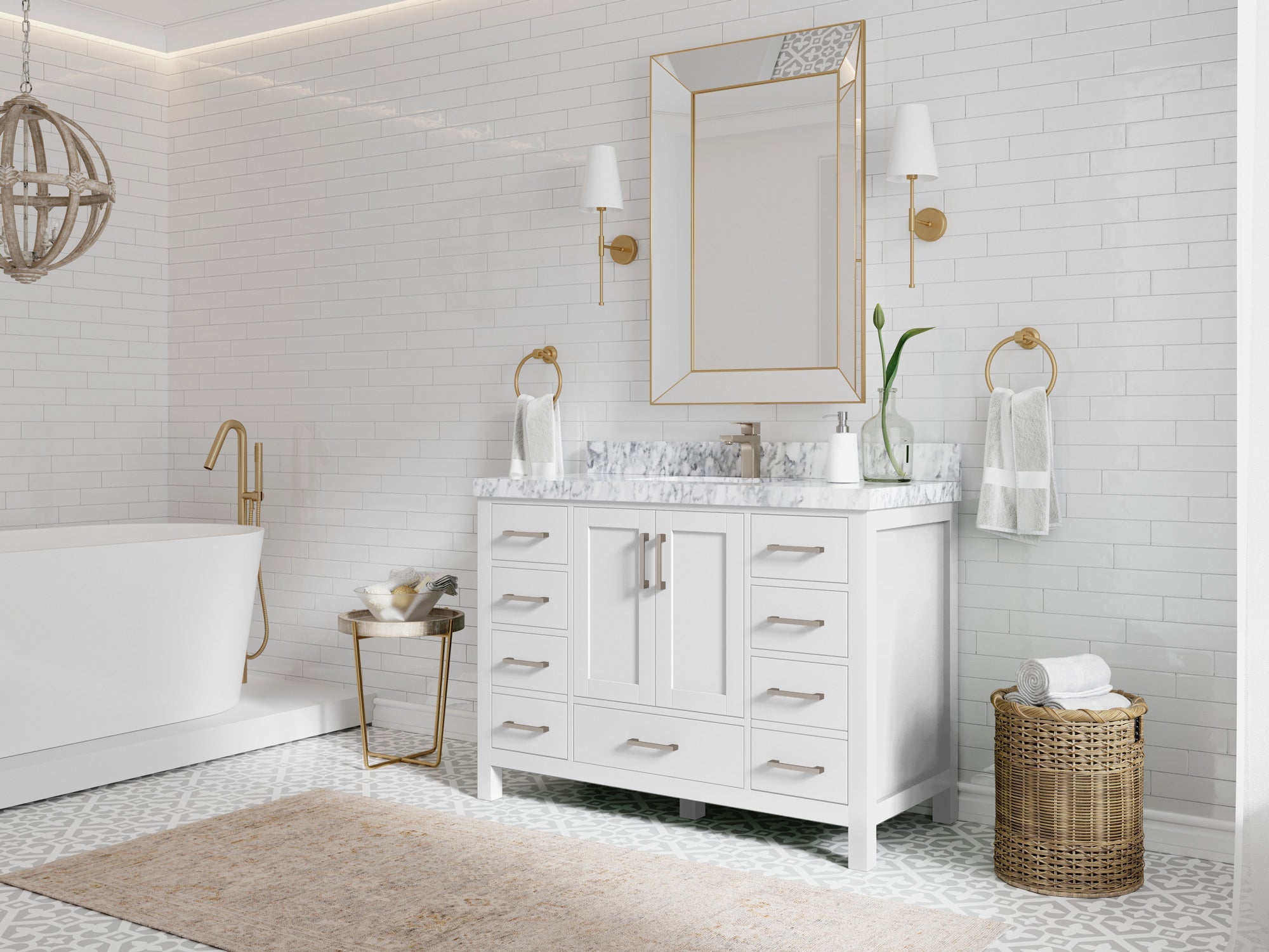 Malibu 48 in. W x 22 in. D Single Sink Bathroom Vanity - Willow Bath and Vanity