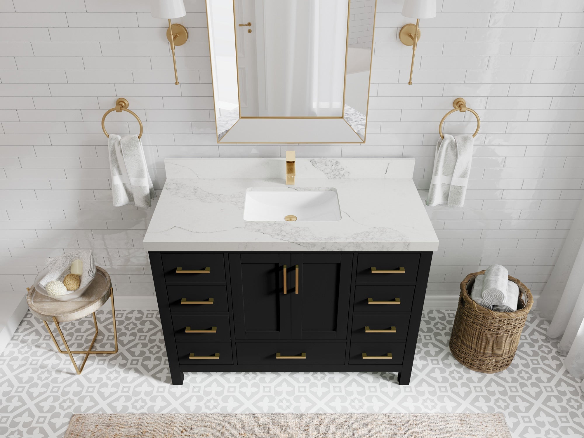 Malibu 48 in. W x 22 in. D Single Sink Bathroom Vanity - Willow Bath and Vanity