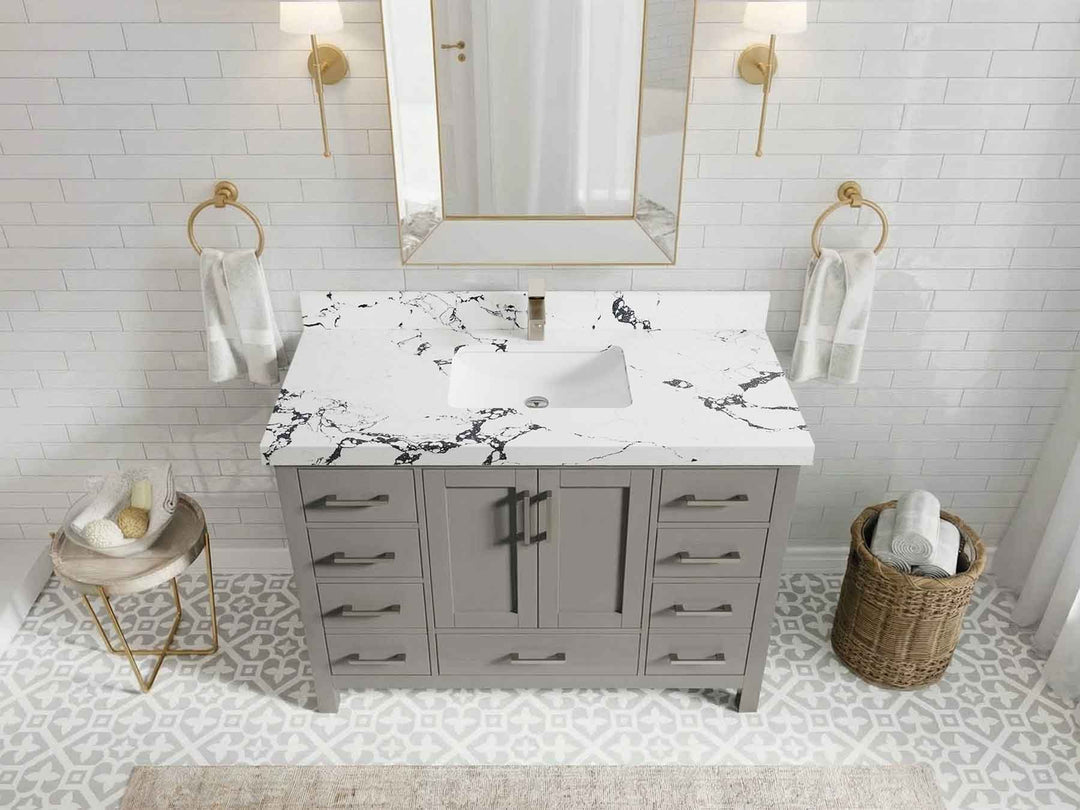 Malibu 48 in. W x 22 in. D Single Sink Bathroom Vanity | 
              
                Elephant Skin Gray
                
                  
             - MLB-CAB-GRY-47S - photo №44