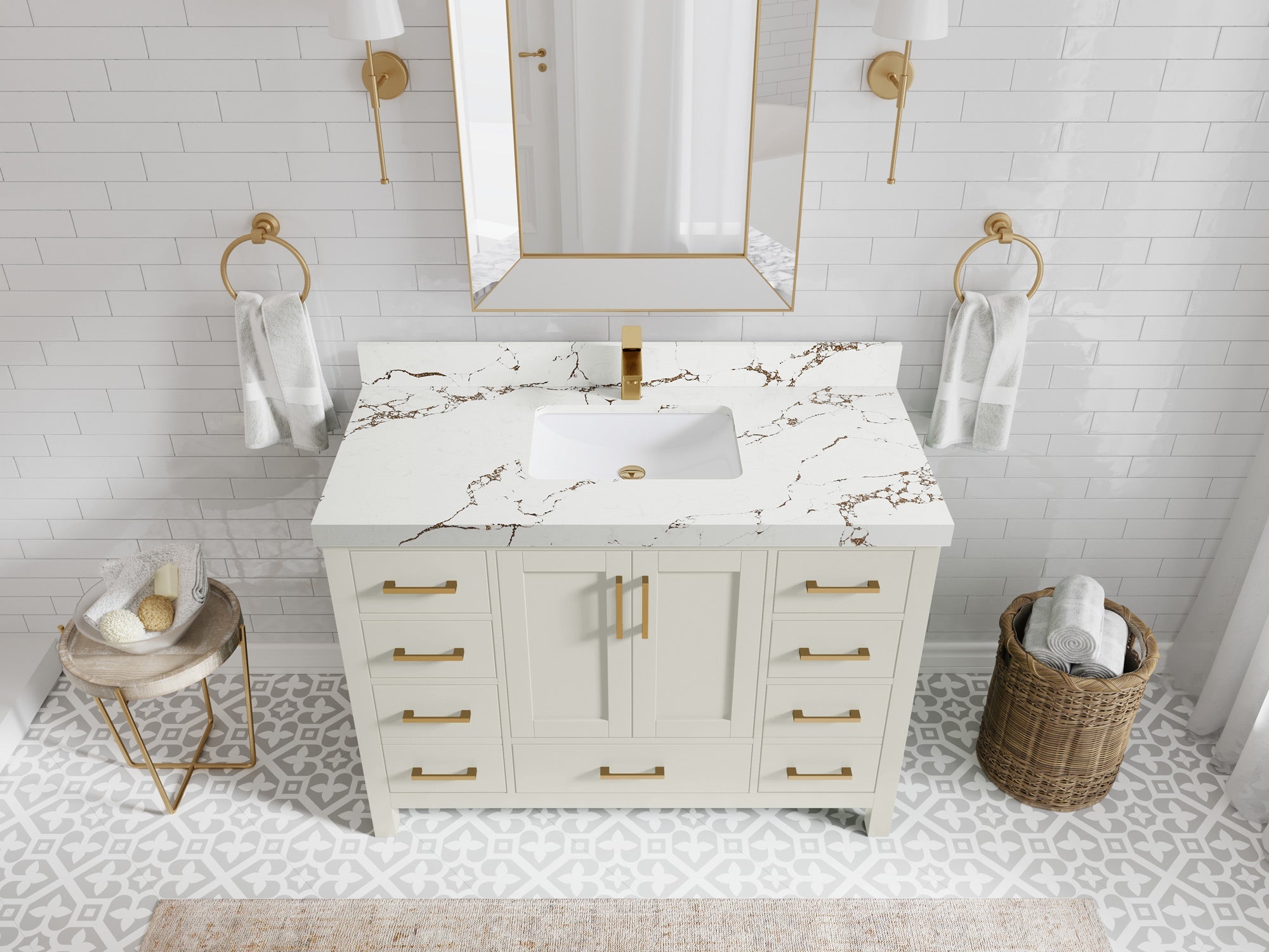Malibu 48 in. W x 22 in. D Single Sink Bathroom Vanity - Willow Bath and Vanity