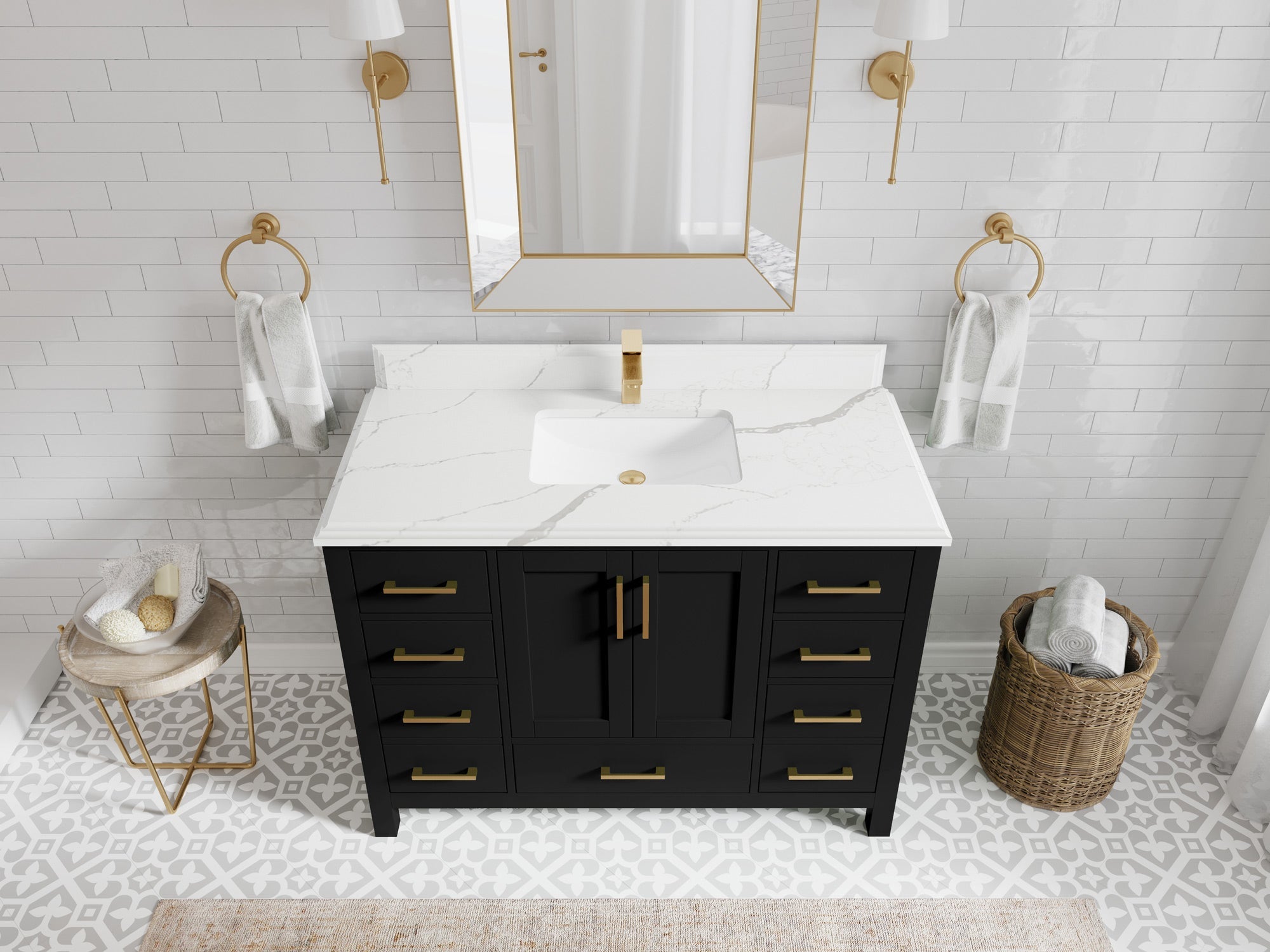Malibu 48 in. W x 22 in. D Single Sink Bathroom Vanity - Willow Bath and Vanity