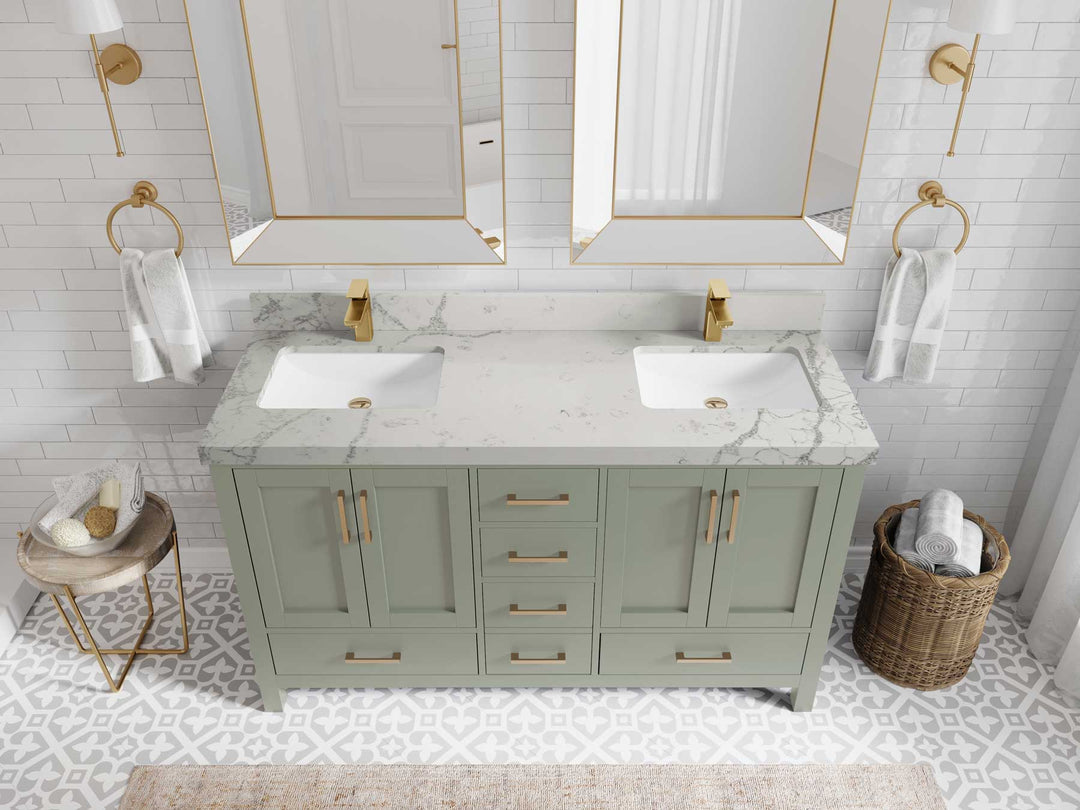 Malibu 60 in. W x 22 in. D Double Sink Bathroom Vanity - Willow Bath and Vanity