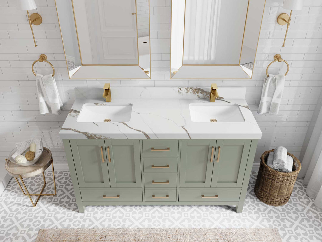 Malibu 60 in. W x 22 in. D Double Sink Bathroom Vanity - Willow Bath and Vanity