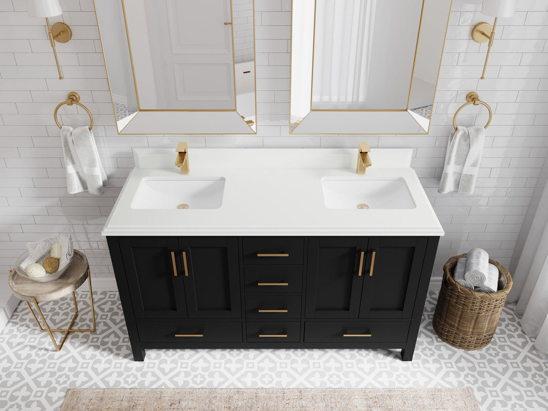 Malibu 60 in. W x 22 in. D Double Sink Bathroom Vanity - Willow Bath and Vanity