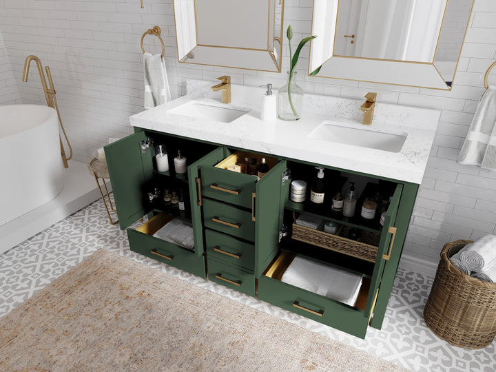 Malibu 60 in. W x 22 in. D Double Sink Bathroom Vanity - photo 3