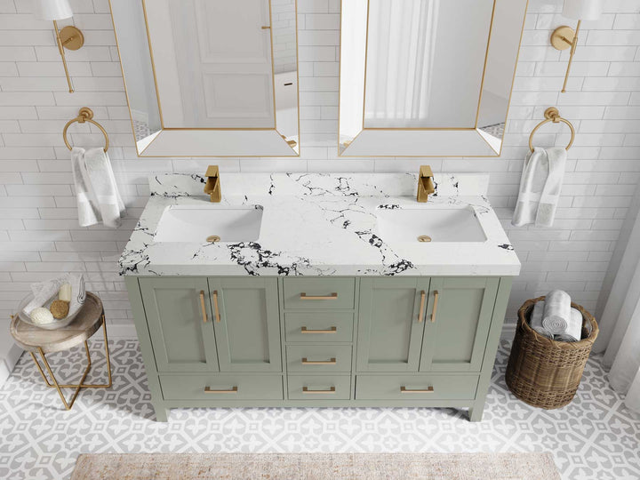 Malibu 60 in. W x 22 in. D Double Sink Bathroom Vanity - photo 41