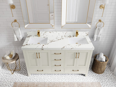 Malibu 60 in. W x 22 in. D Double Sink Bathroom Vanity - Willow Bath and Vanity