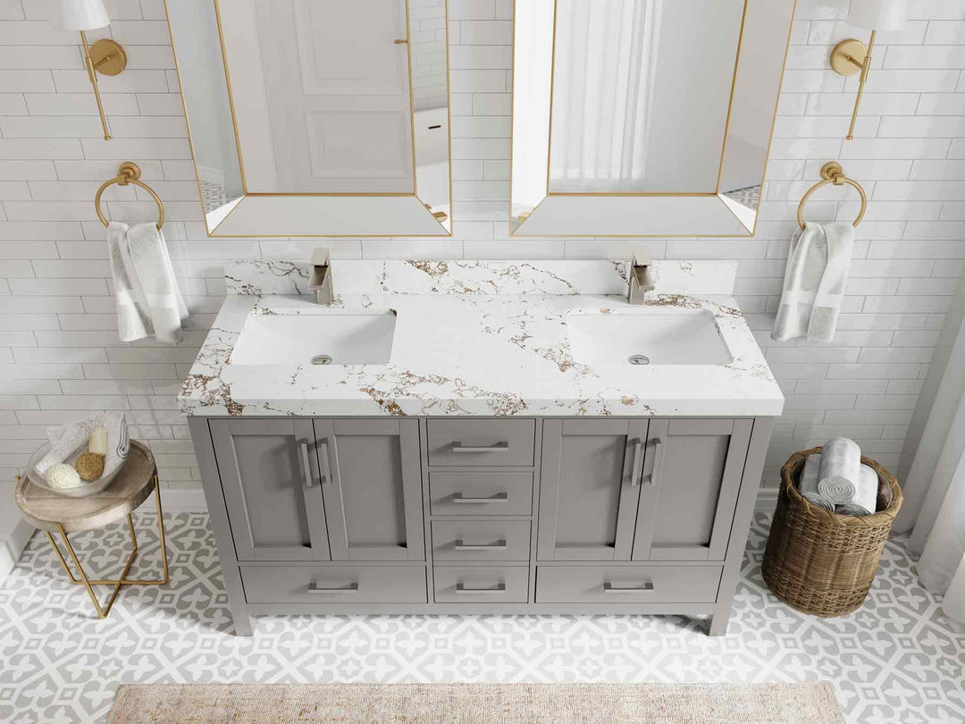 Malibu 60 in. W x 22 in. D Double Sink Bathroom Vanity - Willow Bath and Vanity