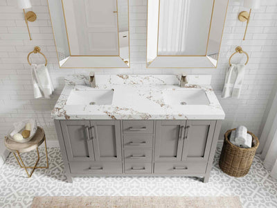 Malibu 60 in. W x 22 in. D Double Sink Bathroom Vanity - Willow Bath and Vanity