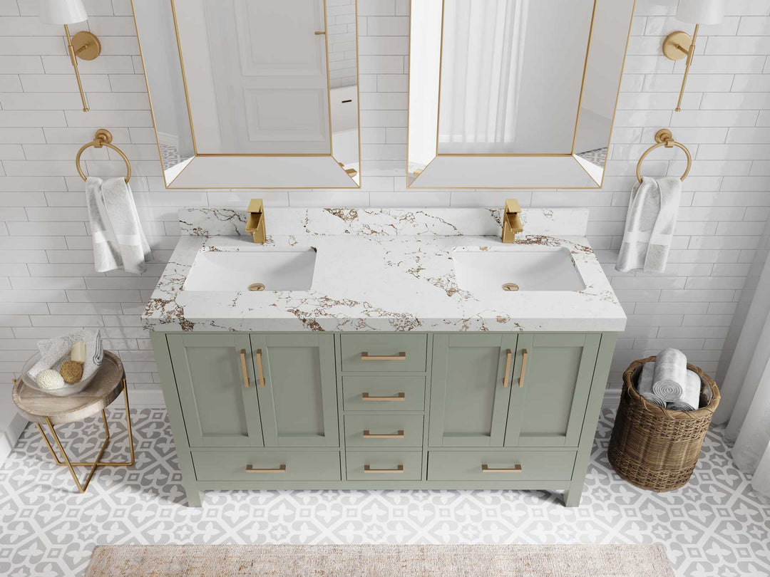 Malibu 60 in. W x 22 in. D Double Sink Bathroom Vanity - Willow Bath and Vanity