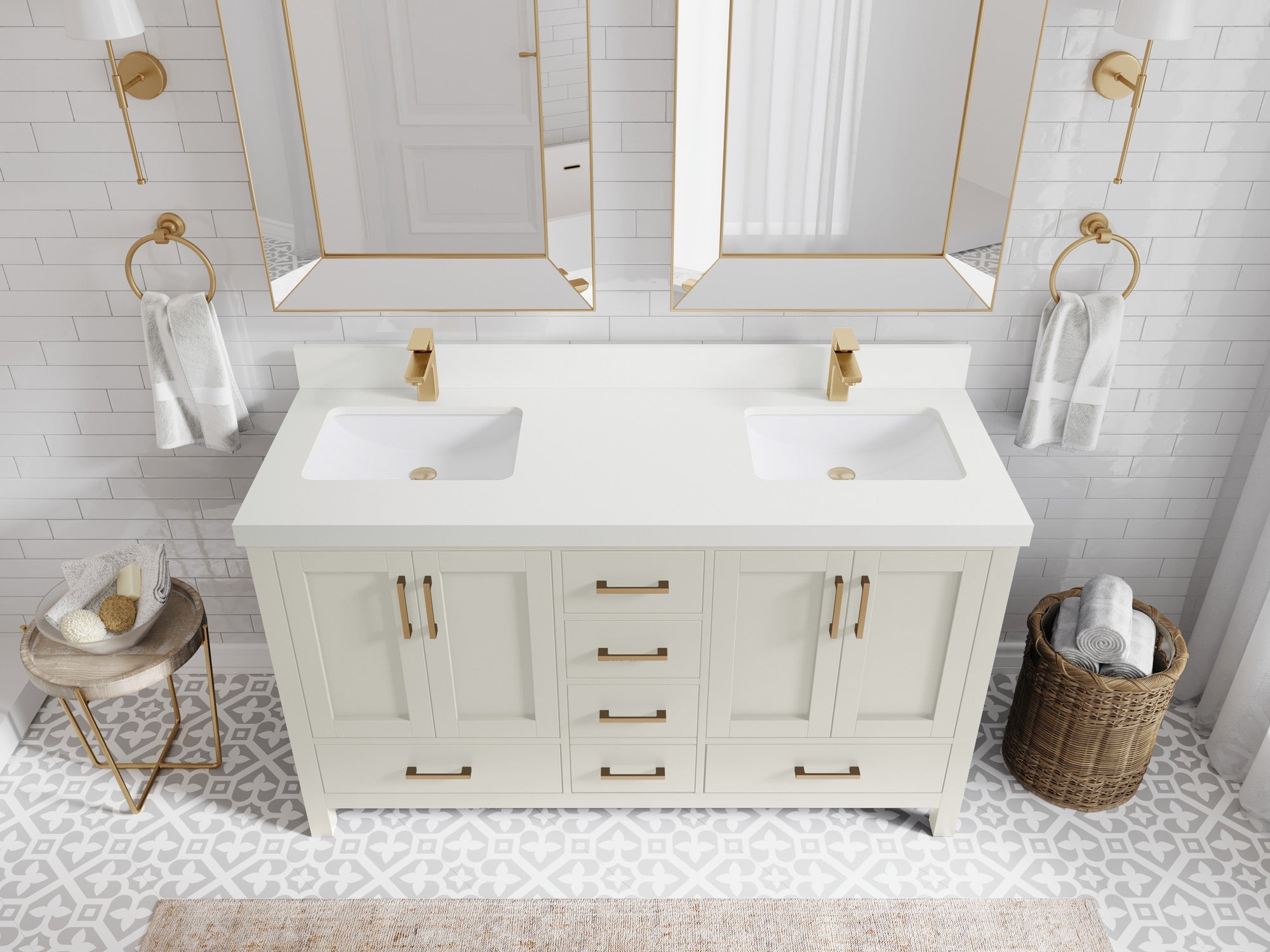 Malibu 60 in. W x 22 in. D Double Sink Bathroom Vanity - Willow Bath and Vanity