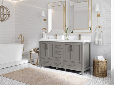 Malibu 60 in. W x 22 in. D Double Sink Bathroom Vanity - Willow Bath and Vanity