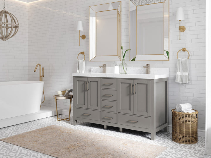 Malibu 60 in. W x 22 in. D Double Sink Bathroom Vanity - photo 2