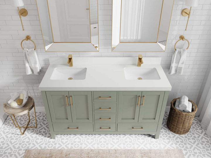Malibu 60 in. W x 22 in. D Double Sink Bathroom Vanity - photo 45