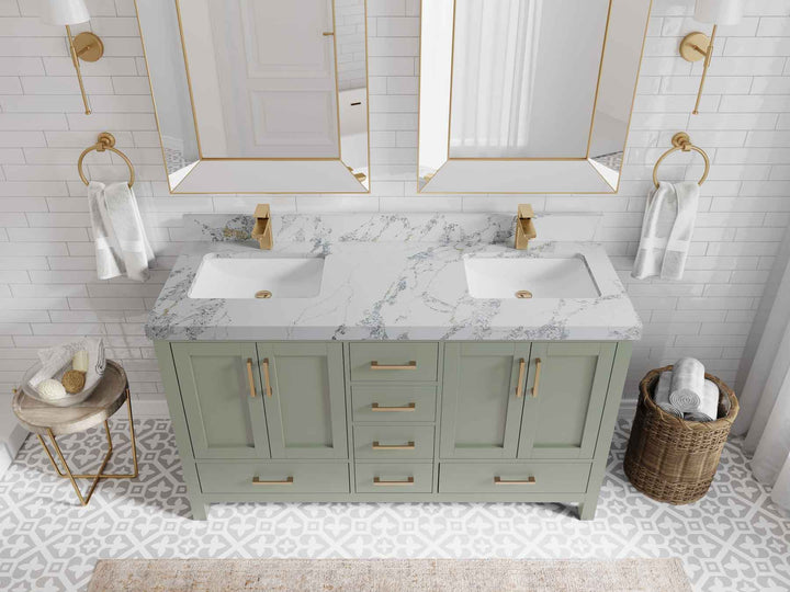 Malibu 60 in. W x 22 in. D Double Sink Bathroom Vanity - photo 11