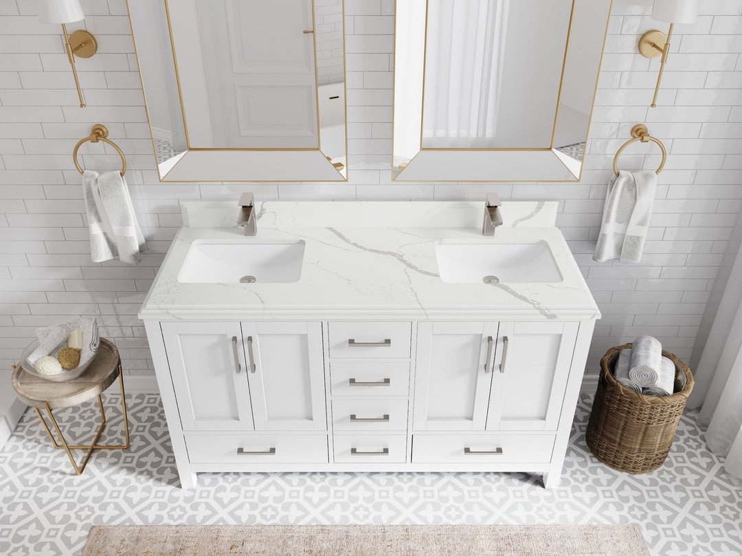 Malibu 60 in. W x 22 in. D Double Sink Bathroom Vanity - Willow Bath and Vanity