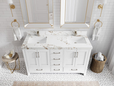 Malibu 60 in. W x 22 in. D Double Sink Bathroom Vanity - Willow Bath and Vanity