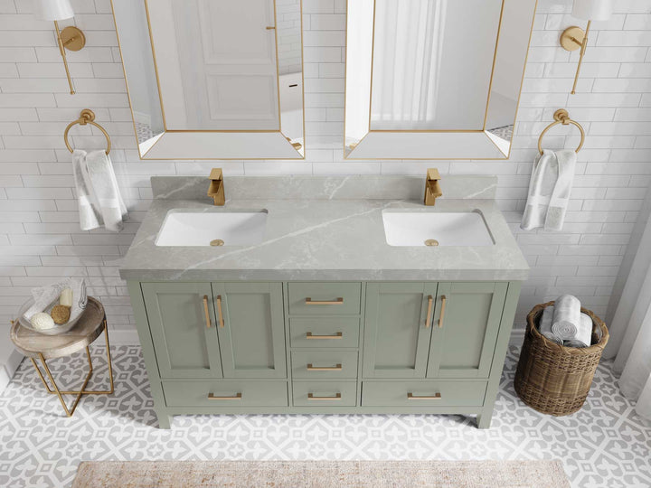 Malibu 60 in. W x 22 in. D Double Sink Bathroom Vanity - photo 33