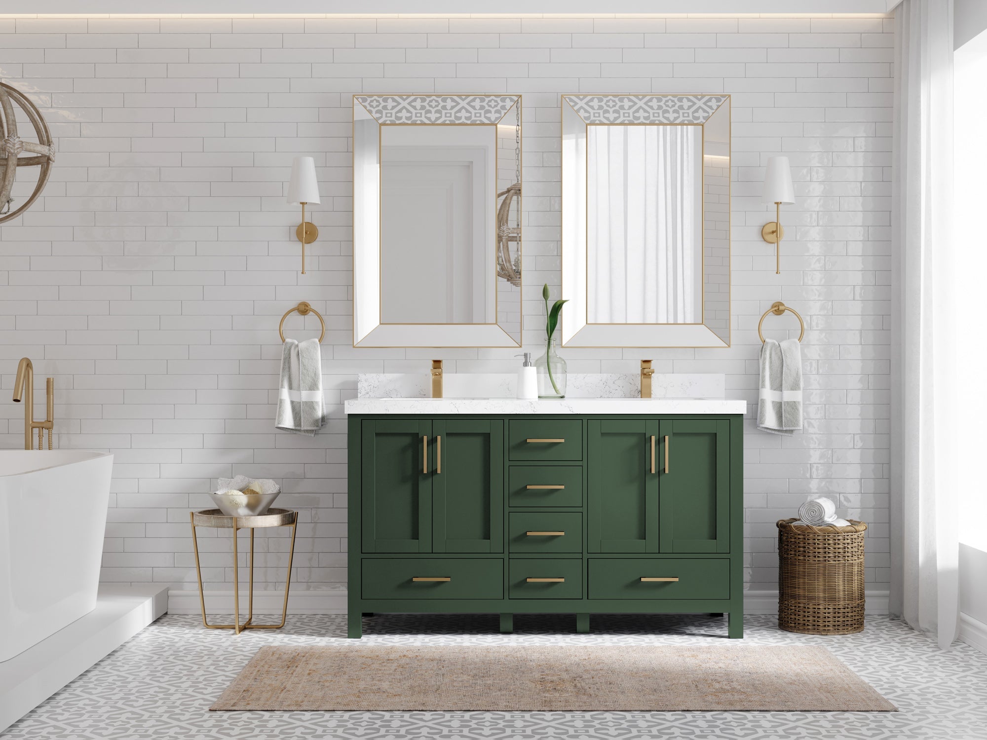 Malibu 60 in. W x 22 in. D Double Sink Bathroom Vanity - Willow Bath and Vanity