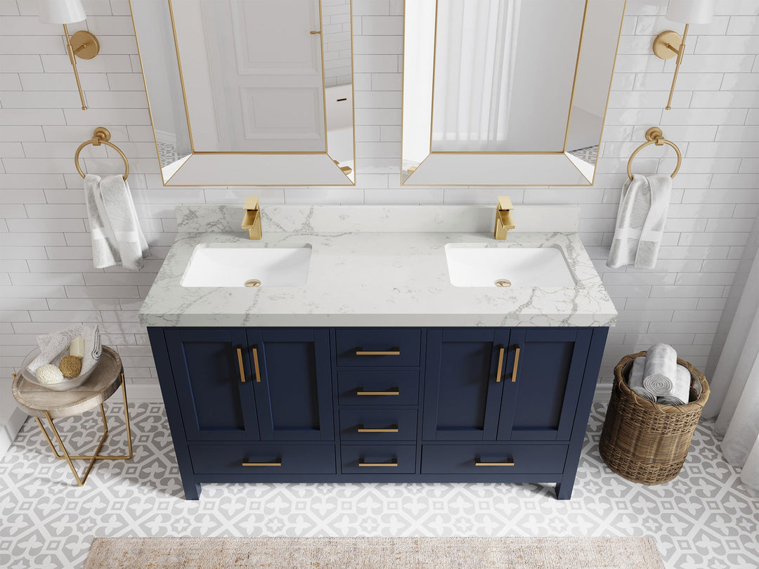 Malibu 60 in. W x 22 in. D Double Sink Bathroom Vanity - Willow Bath and Vanity