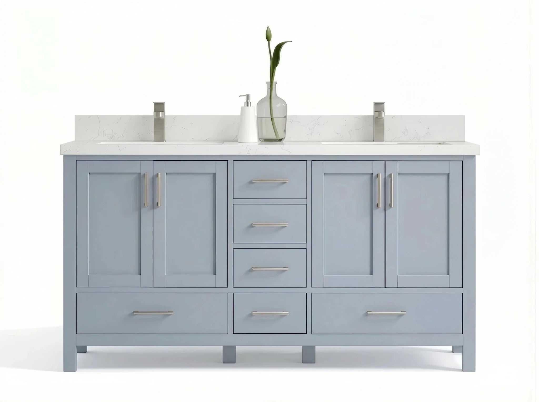 Malibu 60 in. W x 22 in. D Double Sink Bathroom Vanity - Willow Bath and Vanity