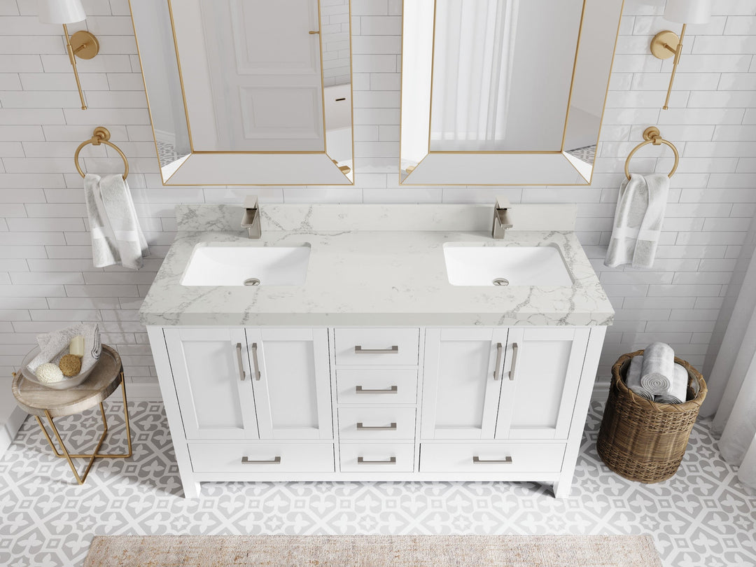 Malibu 60 in. W x 22 in. D Double Sink Bathroom Vanity - Willow Bath and Vanity