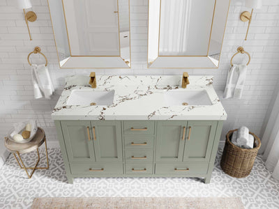 Malibu 60 in. W x 22 in. D Double Sink Bathroom Vanity - Willow Bath and Vanity