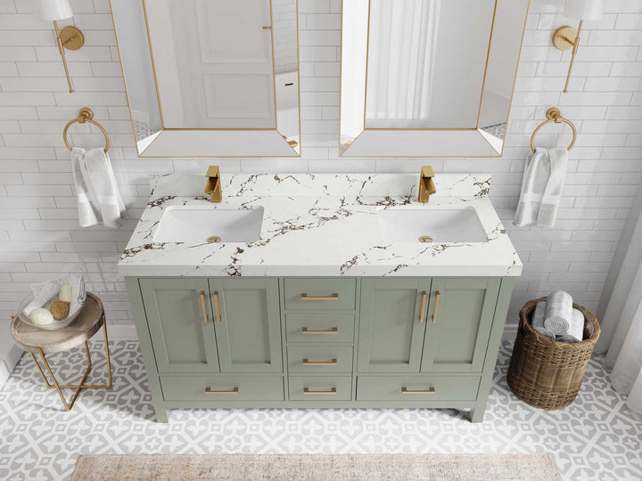 Malibu 60 in. W x 22 in. D Double Sink Bathroom Vanity - photo 37