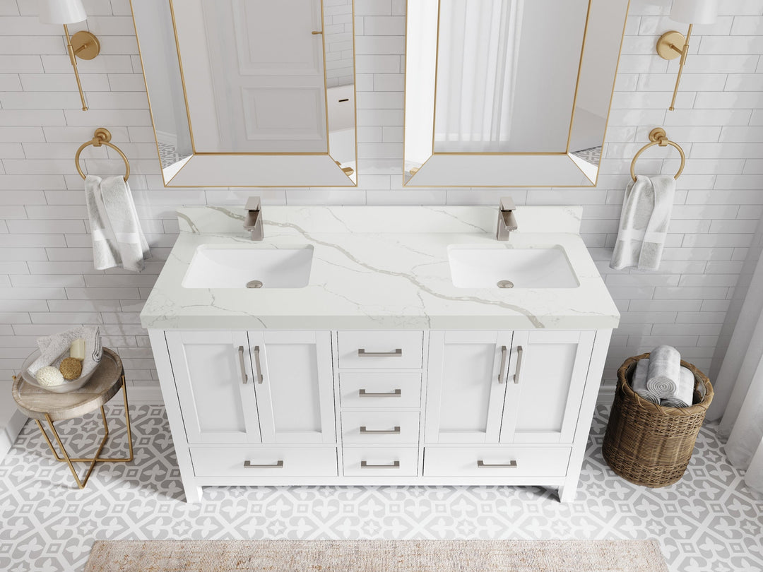 Malibu 60 in. W x 22 in. D Double Sink Bathroom Vanity - Willow Bath and Vanity