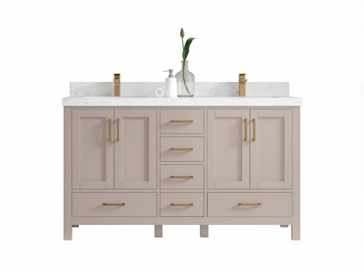 Malibu 60 in. W x 22 in. D Double Sink Bathroom Vanity - photo 1
