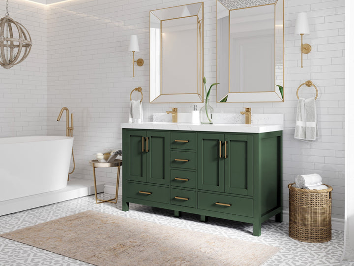 Malibu 60 in. W x 22 in. D Double Sink Bathroom Vanity - photo 2