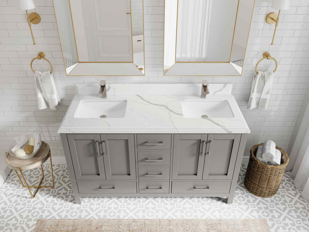 Malibu 60 in. W x 22 in. D Double Sink Bathroom Vanity - Willow Bath and Vanity