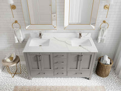 Malibu 60 in. W x 22 in. D Double Sink Bathroom Vanity - photo 24