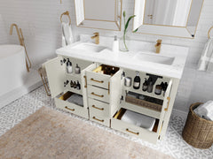 Malibu 60 in. W x 22 in. D Double Sink Bathroom Vanity - photo 3