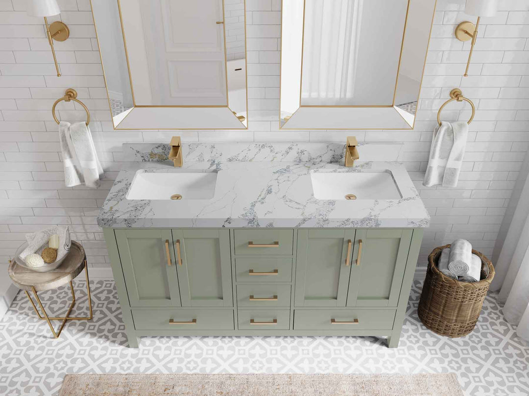Malibu 60 in. W x 22 in. D Double Sink Bathroom Vanity - Willow Bath and Vanity
