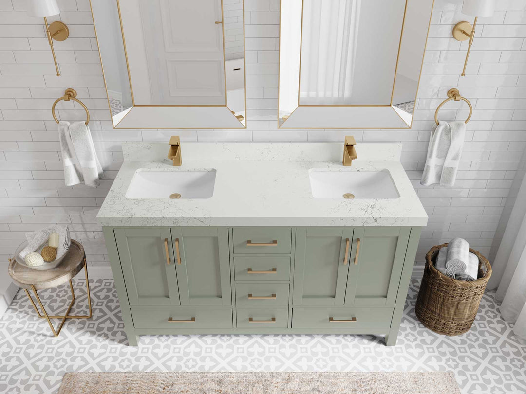 Malibu 60 in. W x 22 in. D Double Sink Bathroom Vanity - Willow Bath and Vanity