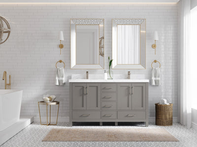 Malibu 60 in. W x 22 in. D Double Sink Bathroom Vanity - Willow Bath and Vanity
