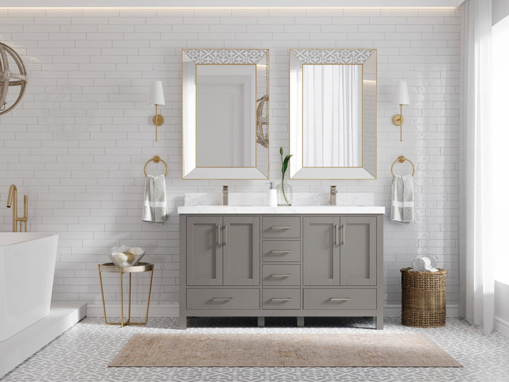 Malibu 60 in. W x 22 in. D Double Sink Bathroom Vanity - photo 4